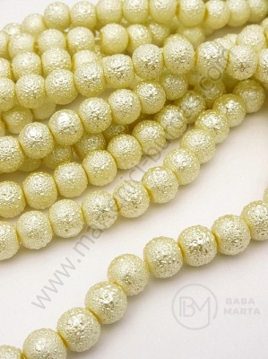 Șir de perle 6mm glass crem brută ~80cm ~145 pieces 341076