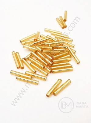 Mărgele de sticlă 15x2.5mm aurii 1 pachet 50g ~320 buc 331071