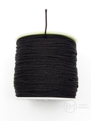Cordon din poliester negru ~1mm ~80 metri 441436