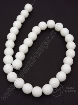 Mărgele de sticlă 10mm albe 1.5mm ~32 bucăți 1 bucată 343497