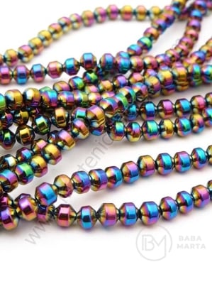 Hematit 4x4mm nemagnetic gaură 1mm ~100 buc ~40cm1wt 352682