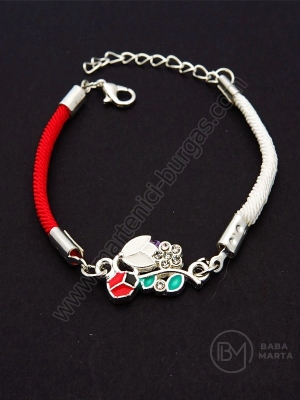 Margele metallice Martenitsa cu cristale 1 pachet 12 buc 103068
