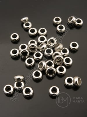 Mărgele SSV 6x2.5mm argintii, gaură 3mm, 250 buc. 318264