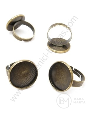 Inel din bronz antic, bază de montare 18mm, 1 pachet de 4 bucăți 301987