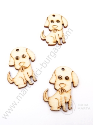 Câine din lemn 27x20x2mm gaură 1.5mm 1 pachet 10 buc 181694