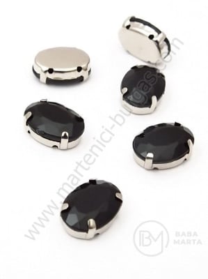 Pietrică acrilică 10x14mm neagră în coș metalic 1 pachet 10 buc 151491