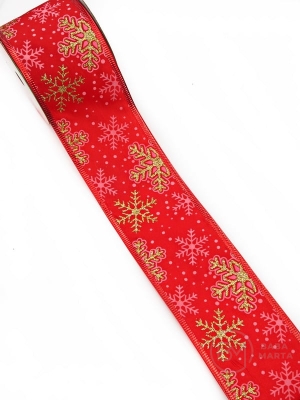 Panglică textilă cu imprimeu de CRĂCIUN lățime 63mm - lungime ~2,70 metri 462223
