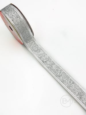Panglică textilă argintie lățime 25mm - lungime ~2,70 metri 462236
