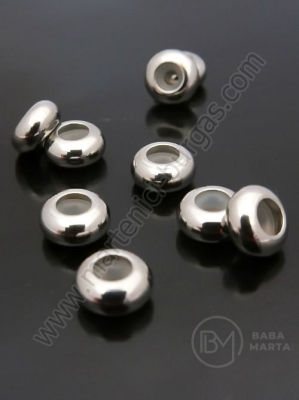 Mărgele din steel 8x4mm cu dop de caucaí 1 pachet 2 buc 305724