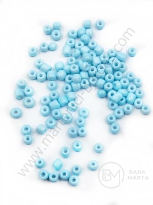 Mărgele de sticlă albastru deschis 4~5x3~5mm gaură 1.3mm 1 pachet 50g 334149