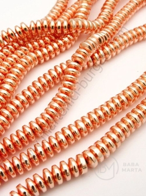 Hematit nemagnetic 6x3mm aur roz ~145 buc 40cm 1 buc 352414