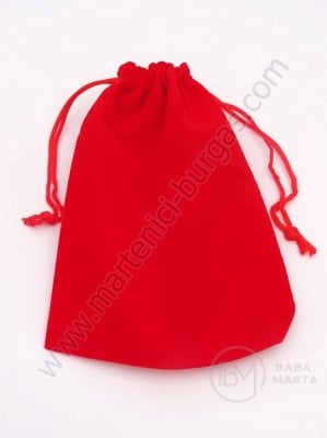 Geantă pentru bijuterii 12x15cm catifea roșie 1 pachet 2 buc 461443
