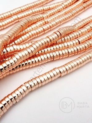 Hematit 6x2mm culoare auriu roz ~185 buc 40cm 1 buc 352572
