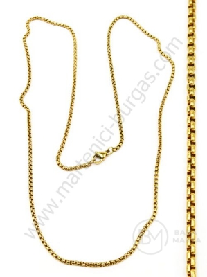 Collier din oțel 2mm culoare aurie lungime 60cm 1 buc 281288