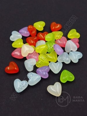 Inimă colorată 10x5.5mm gaură 1.5mm 1 pachet 40g ~104 buc 312858