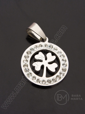 Pandantiv oțel cu cristal 20mm 1 buc 307408