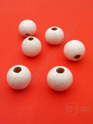 Bilă de lemn albă 14mm gaură 4.5mm 1 paquet 40g ~48buc 321293