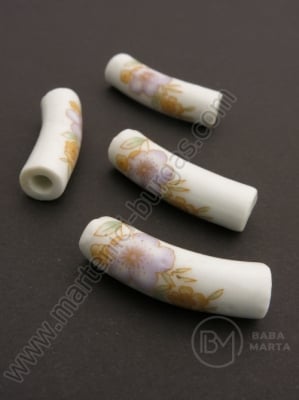 Mărgele de porțelan ~32~34x9mm gaură pictătă 4mm 1 buc 335066
