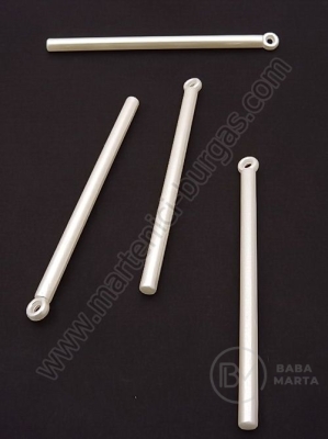 Pandantiv din plastic 63x3.5mm crem gaură 2mm 1 pachet 30 buc 312455