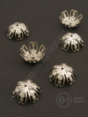 Capac metalic 16x8mm culoare argintie 1 pachet 50 buc 301458