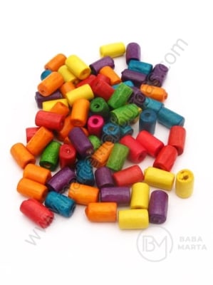 Cilindru de lemn colorat MIX 8x5mm 1 pachet 40g ~410 buc 321259