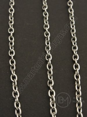 Lanț de oțel 4x3x0.8mm culoare argintie 1 metru 301751