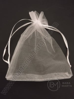 Saculet pentru bijuterii 13x18cm organza alb 1 pachet 10 buc 461091