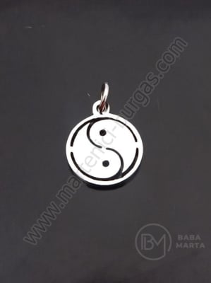 Pandantiv Yin și Yang din oțel 14x12x1mm 1 pachet 1 bucată 305727
