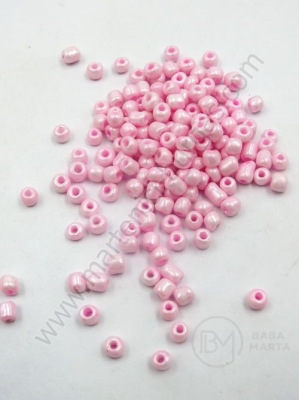 Mărgele de sticlă roz deschis 4~5x3~5mm gaură 1.3mm 1 pachet 50g 334134