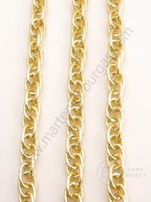Lanț aluminiu 7x10mm auriu 100cm 301348