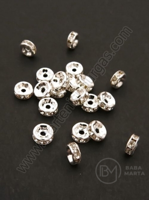 Șaibă 6x3mm cu cristale calitate 1 alb 10 buc 301171