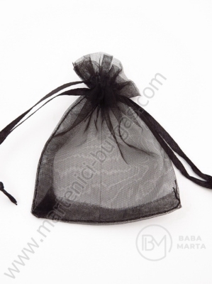 Saculet pentru bijuterii 7x9cm organza negru 1 pachet 10 buc 461270