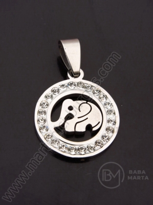 Pandantiv oțel cu cristal 20mm 1 buc 307412