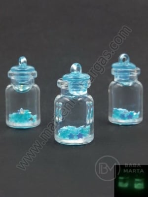 Pandantiv 25x14mm borcan de sticla ILUMINARE 1 pachet 2 bucati 335794