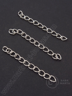 Lanț metalic 50x3.5mm culoare argintie 1 pachet 100 buc 301799