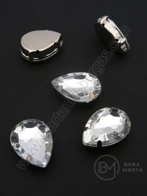Pietriș acrilic 13x18mm transparent în coș metalic 1 pachet 4 buc 151715
