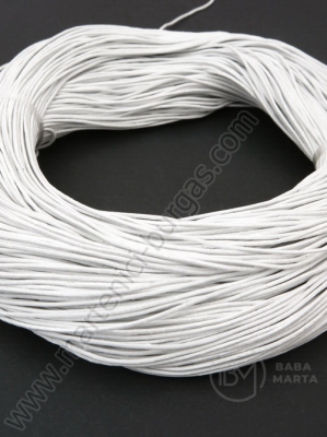 Piele naturală rotundă albă 1mm 1 metru 421143