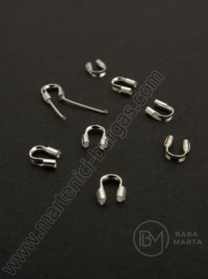 Element metalic pentru șnur 5x4mm color alb 50 buc 301234