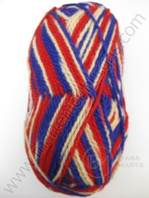 Fir Ethno alb albastru roșu 100% lână 100g 170m 431021