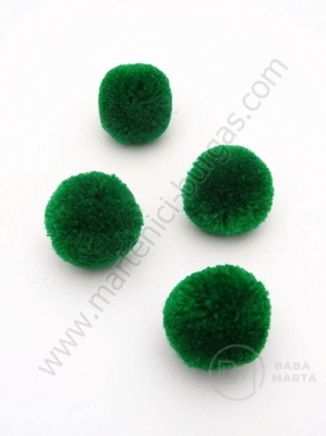 Pompom 20mm verde calitate extra 1 pachet 20 bucăți 461226