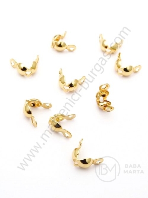 Vârf OȚEL (304) 7x4mm placat cu aur 1 pachet 10 buc 305732