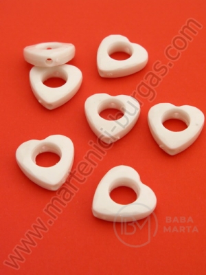 Inimă 14mm albă 40g ~90buc 311061