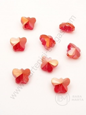Fluture de cristal 10x9x6mm Swarovski imitație efect roșu AB 1 pachet 10 bucăți 335415