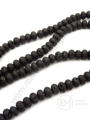 Collier Piatră vulcanică - LAVA 6x4mm negru ~85 buc 1 buc 352475