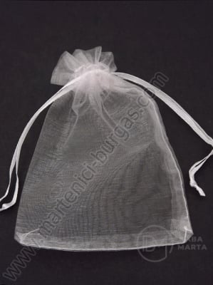Saculet pentru bijuterii 9x12cm organza alb 1 pachet 10 buc 461246