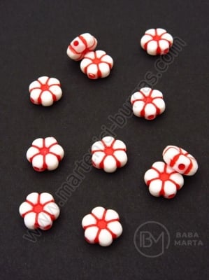 Floare 10x4,5mm roșu-alb 1 pachet 40g ~126 buc 312550