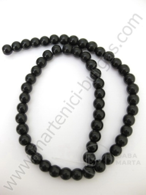 Mărgele de sticlă neagră de 6 mm. ~55 buc. Prima dată. 343051