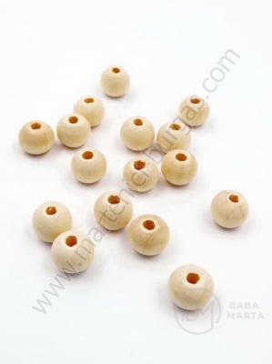 Bilă de lemn 8mm naturală gaură 2mm 1 paquet 40g ~240 pcs 321335