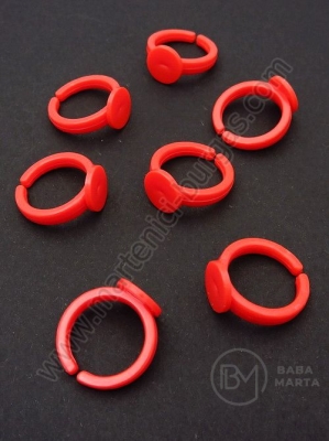 Bază de plastic pentru inel 14mm, bază roșie pentru buză 9mm, 1 pachet 20 buc 121056