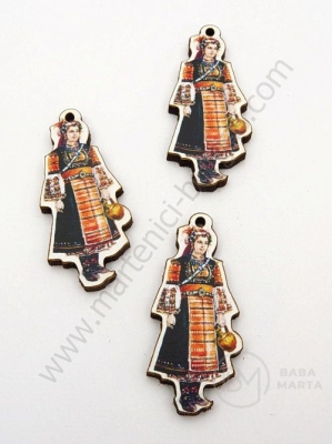 Figurină din lemn 38x19x2.5mm gaură 2mm 1 pack 5 pcs 182220
